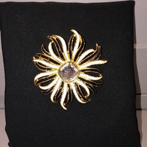 KJL enamel vintage large flower pin
